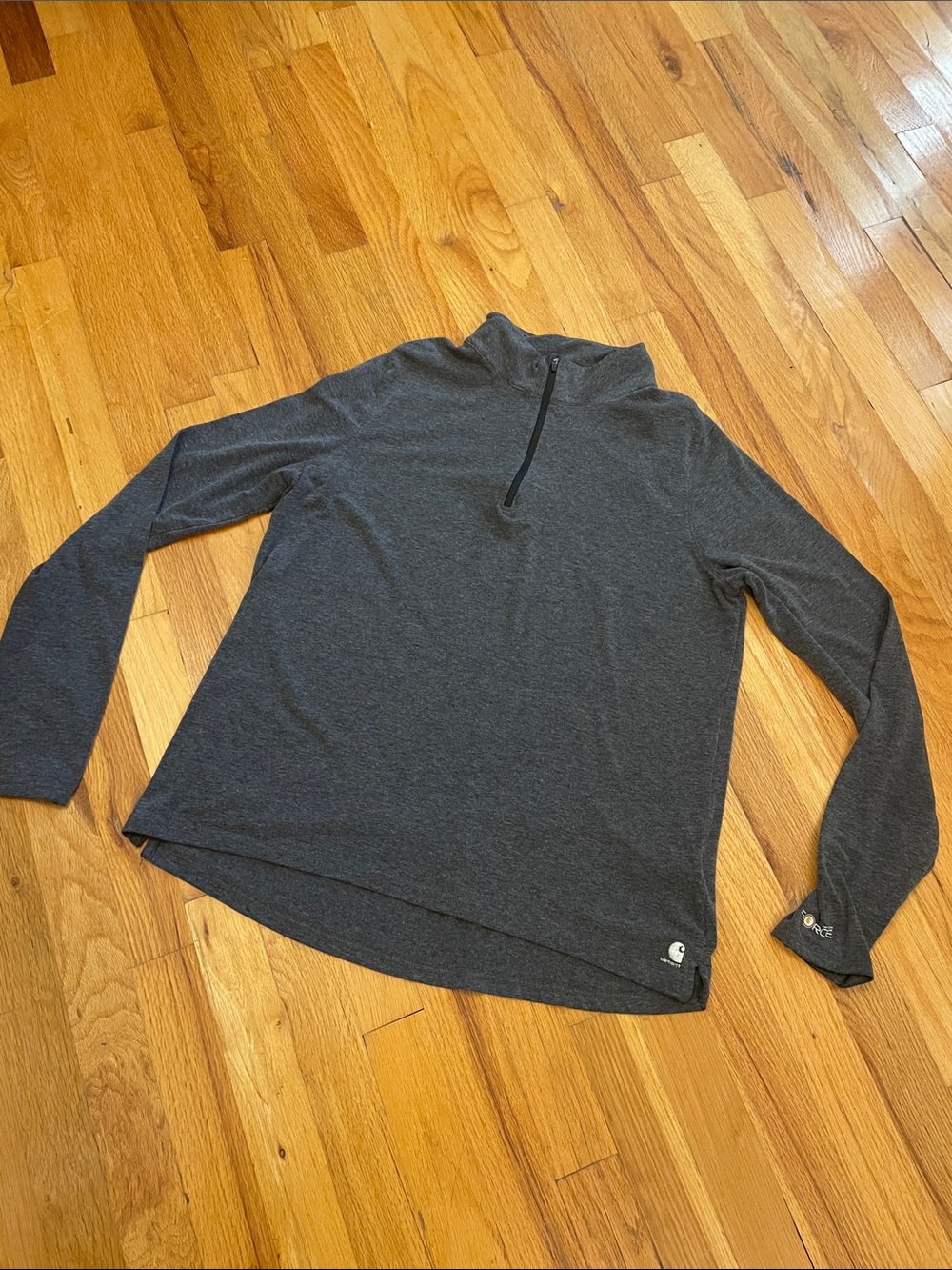 Carhartt Force 1/4 Zip L/S Pullover. Size XL(16-18)  Slightly Fitted. Dark Gray